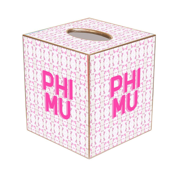 Phi Mu Tissue Box Cover