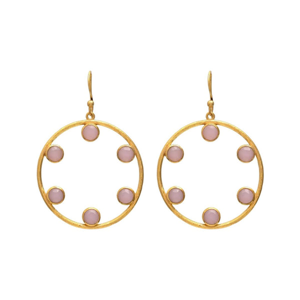 Pieces x Laura Park, The Gameday Studded Hoop Earrings - Pink
