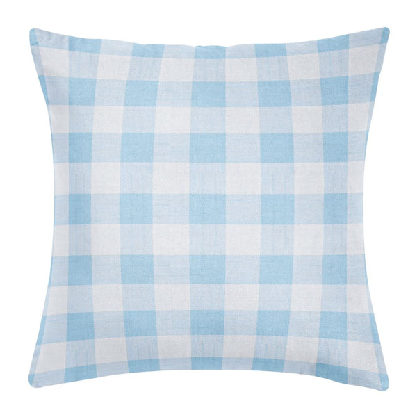 Gingham Blue 22x22 Decorative Pillow