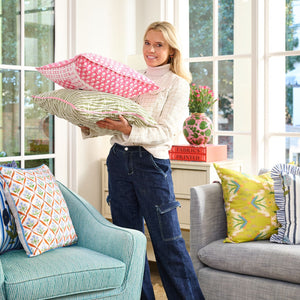 Camila Orange Block Print Throw Pillow – Laura Park