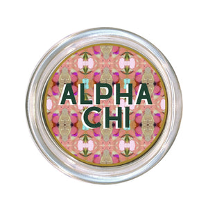 Alpha Chi Large Glass Coaster