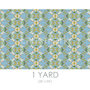 English Garden Blue Fabric by the Yard