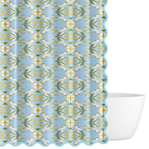 English Garden Blue Shower Curtain