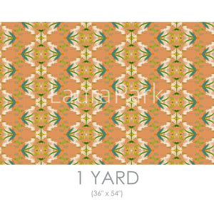 English Garden Orange Fabric by the Yard