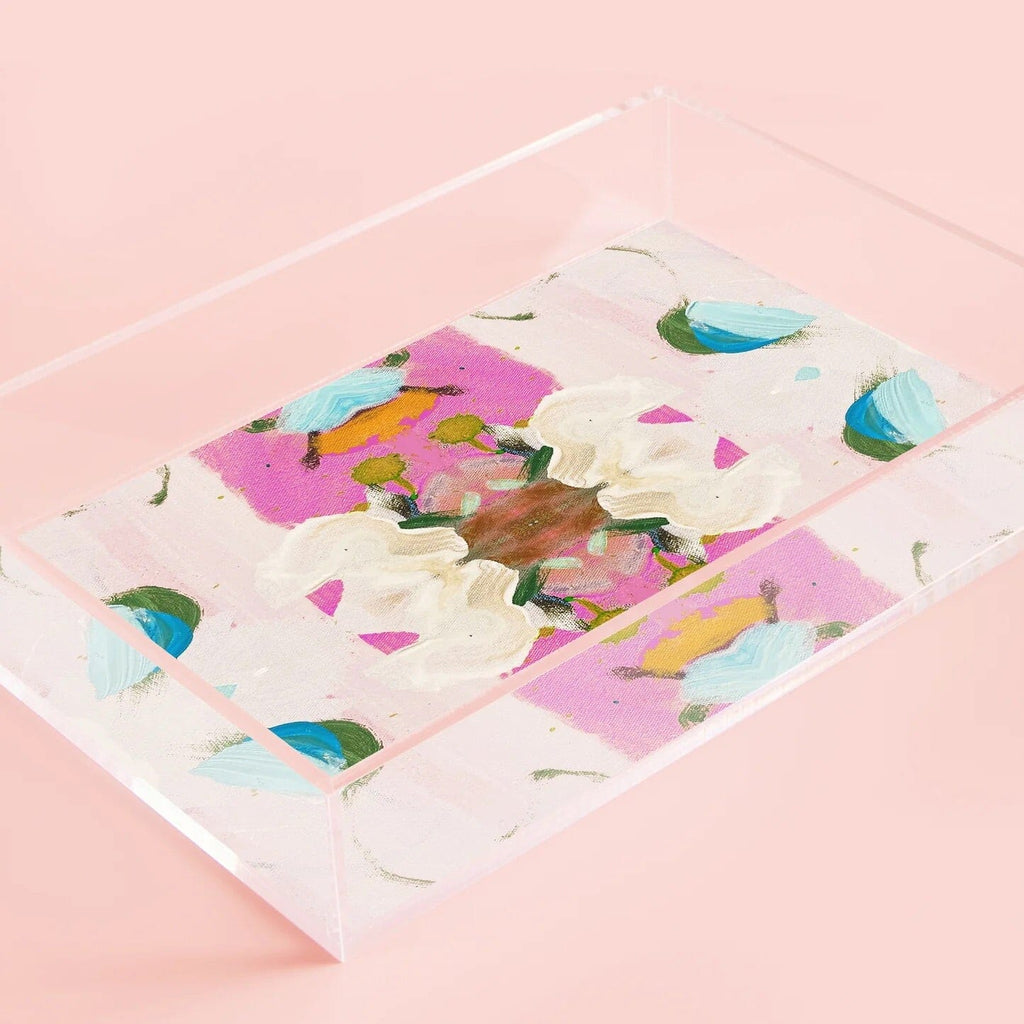 Monet's Garden Pink Small Acrylic Tray– Laura Park