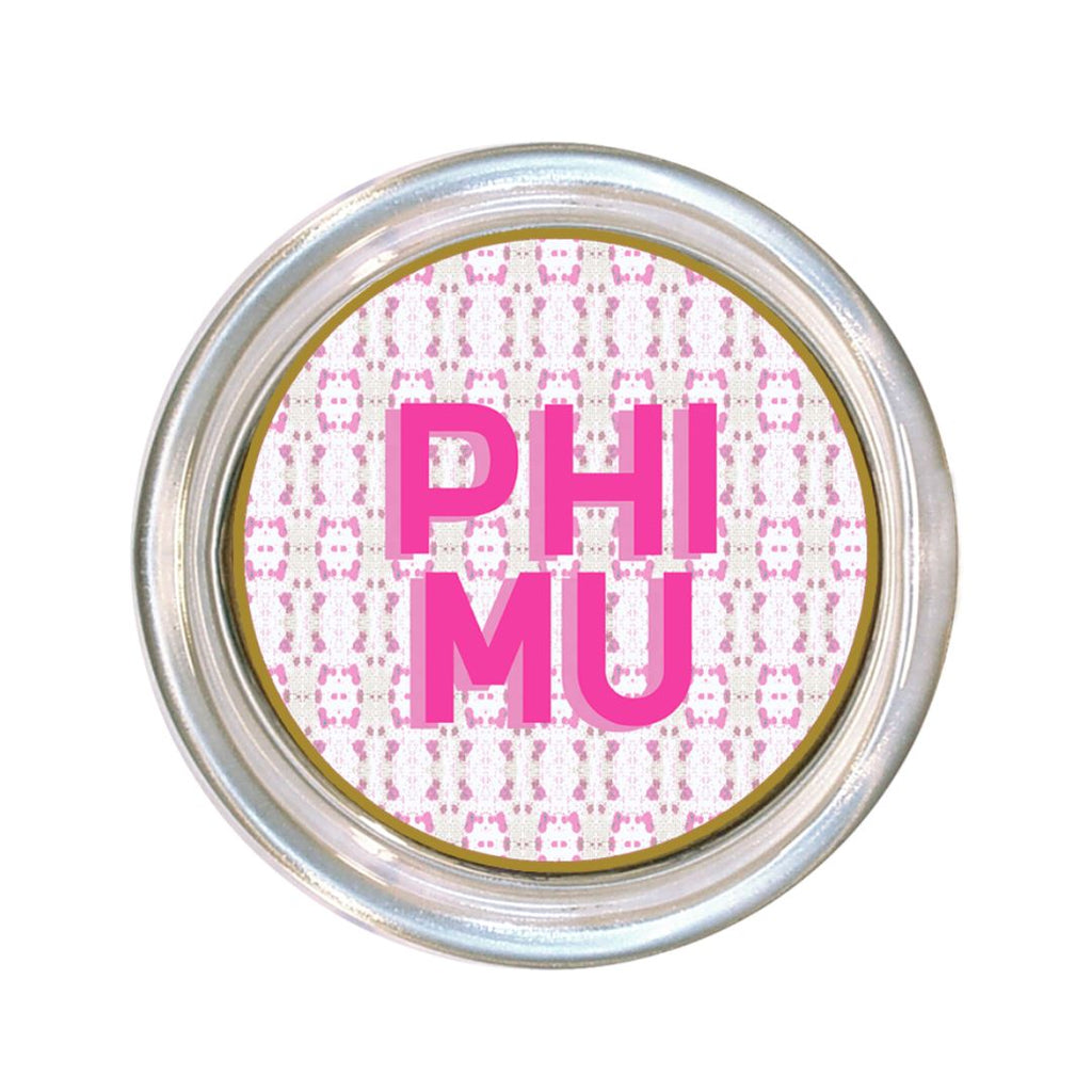 Phi Mu Large Glass Coaster