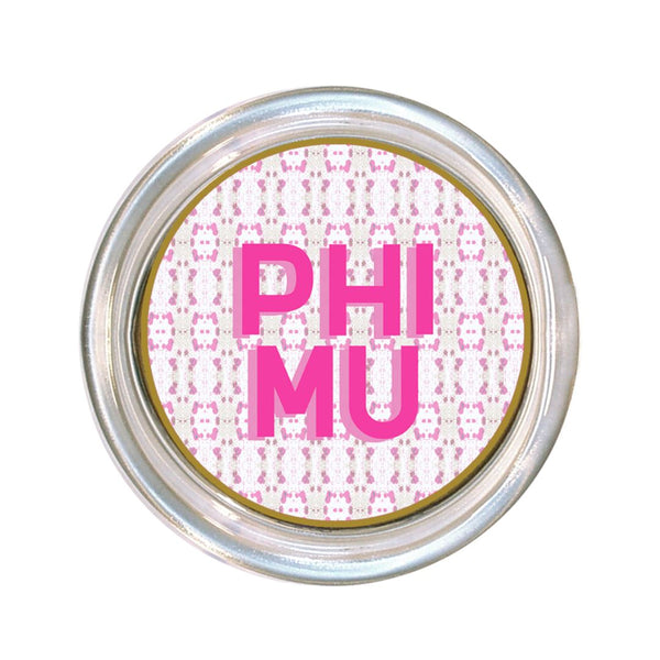 Phi Mu Large Glass Coaster