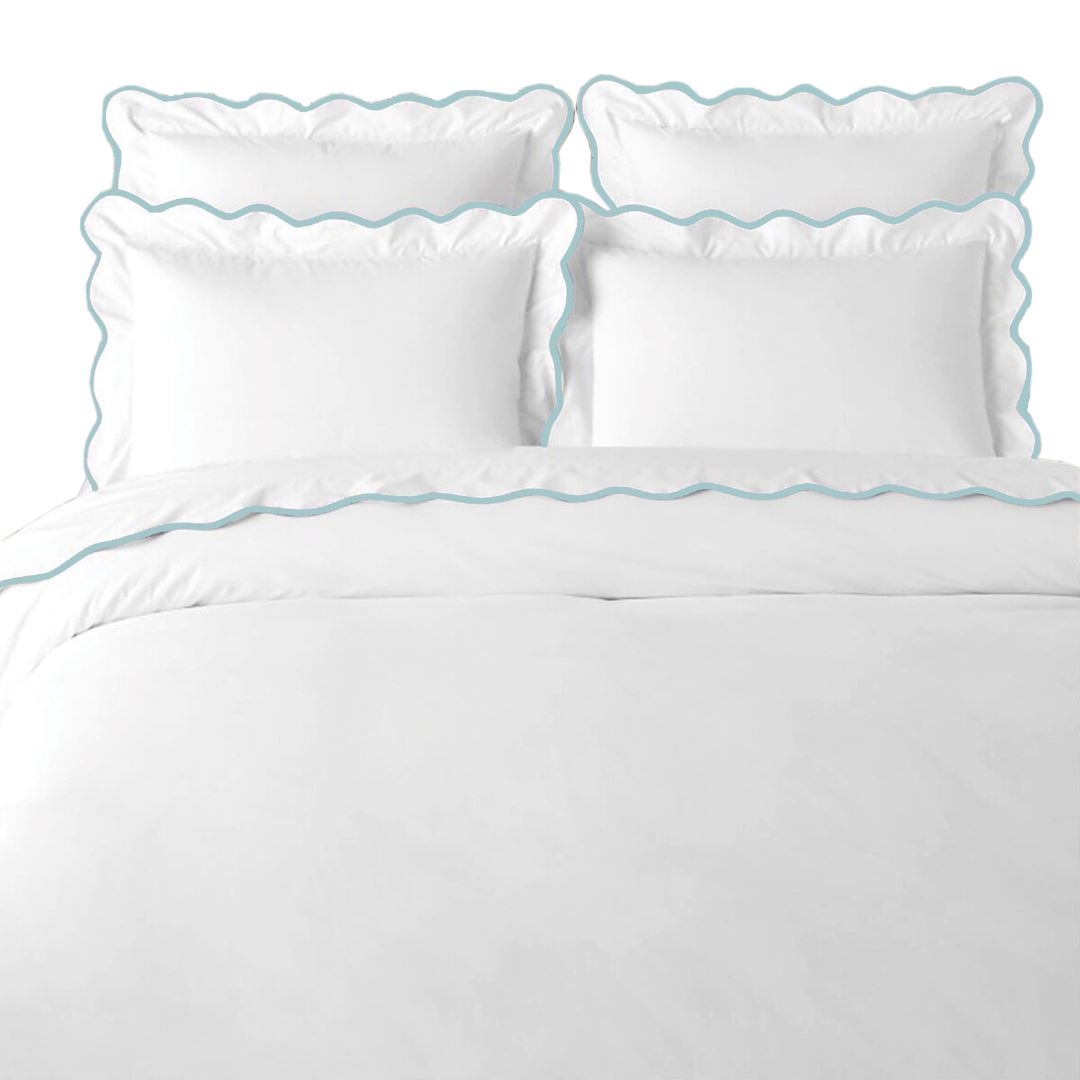 Scalloped Duvet Cover, Blue / White– Laura Park