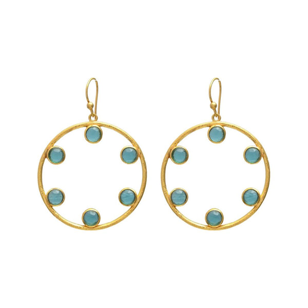 Pieces x Laura Park, The Gameday Studded Hoop Earrings - Blue
