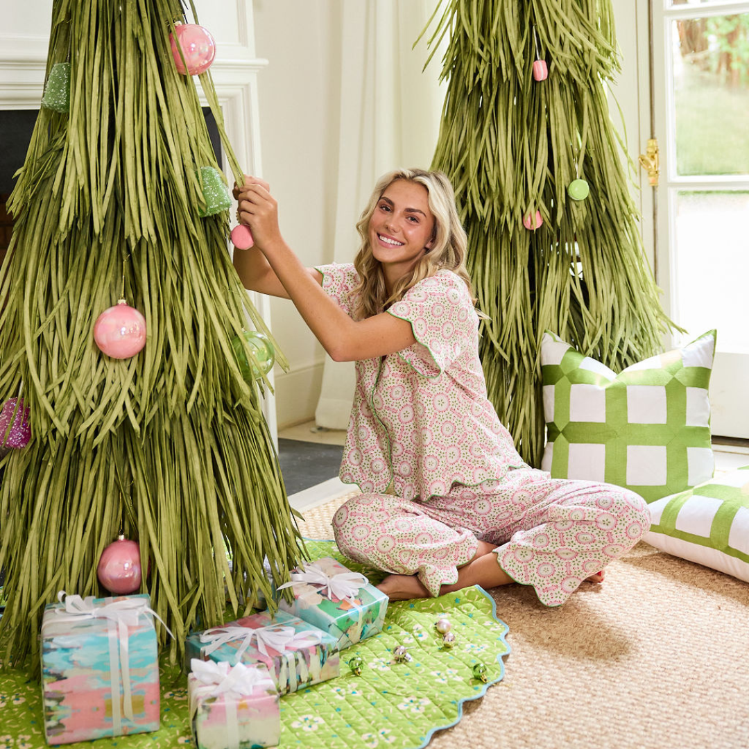Laura Park Dorset Garden Green Tree Skirt — holiday decor gift for Christmas mantle and tree decorating.