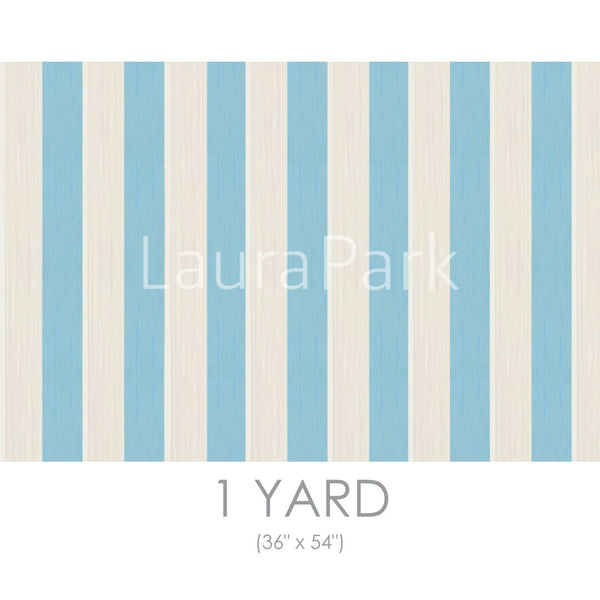 Versailles Stripe Blue Fabric by the Yard