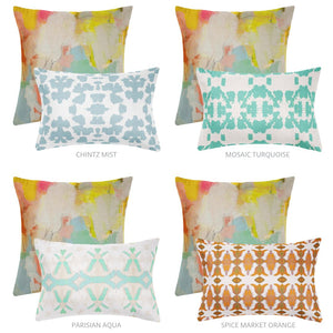 Coral Bay Orange 22x22 Pillow