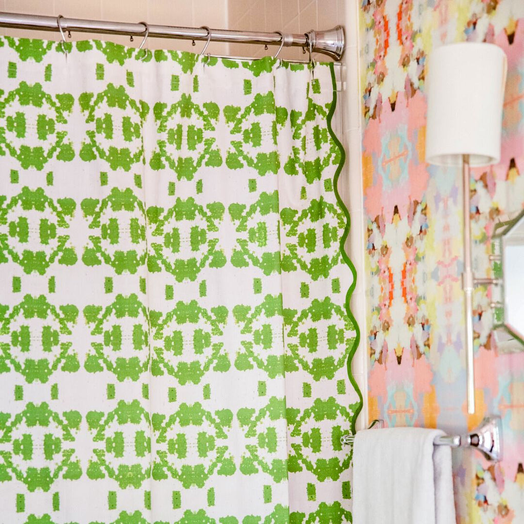 Mosaic Green Shower Curtain