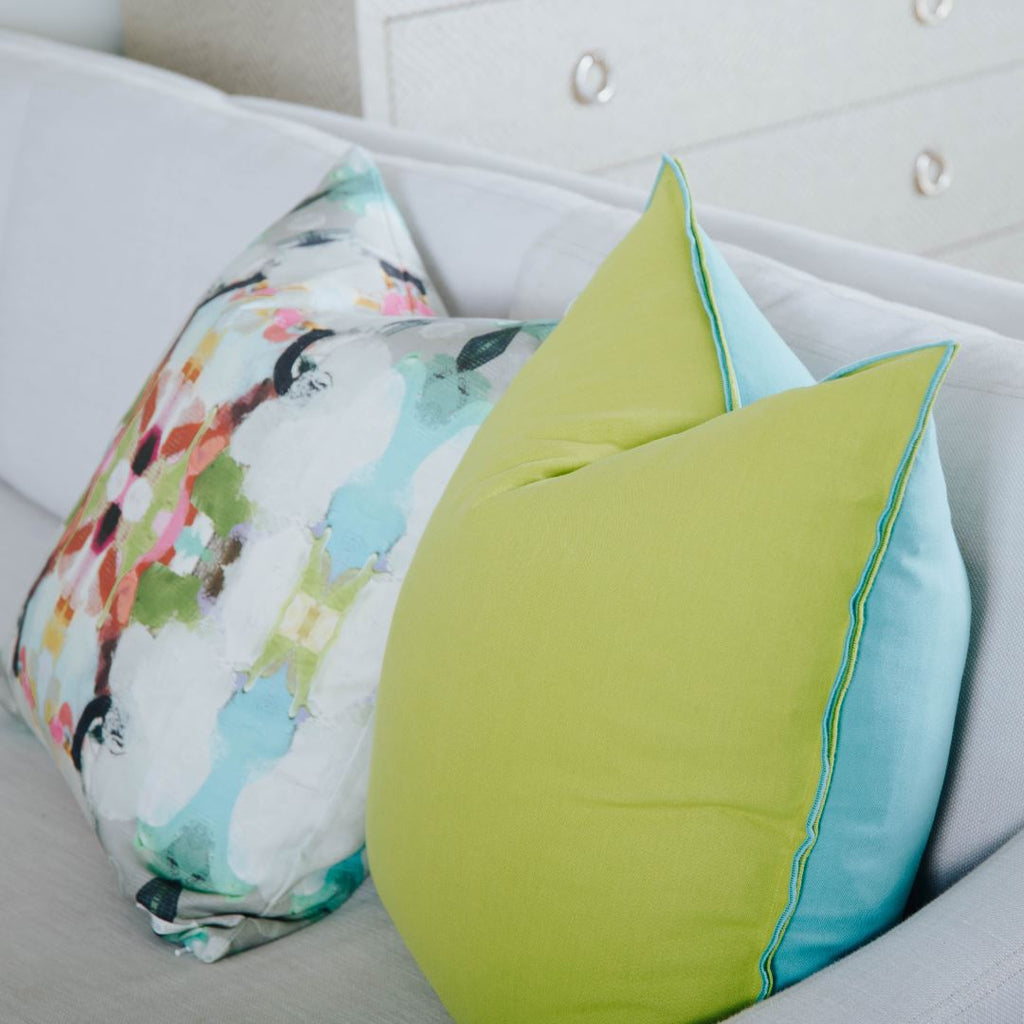 Blue/Green Two-Toned 22x22 Decorative Pillow