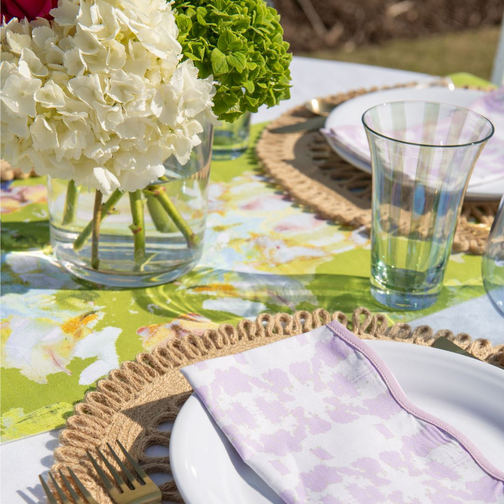 Stained Glass Green Table Runner