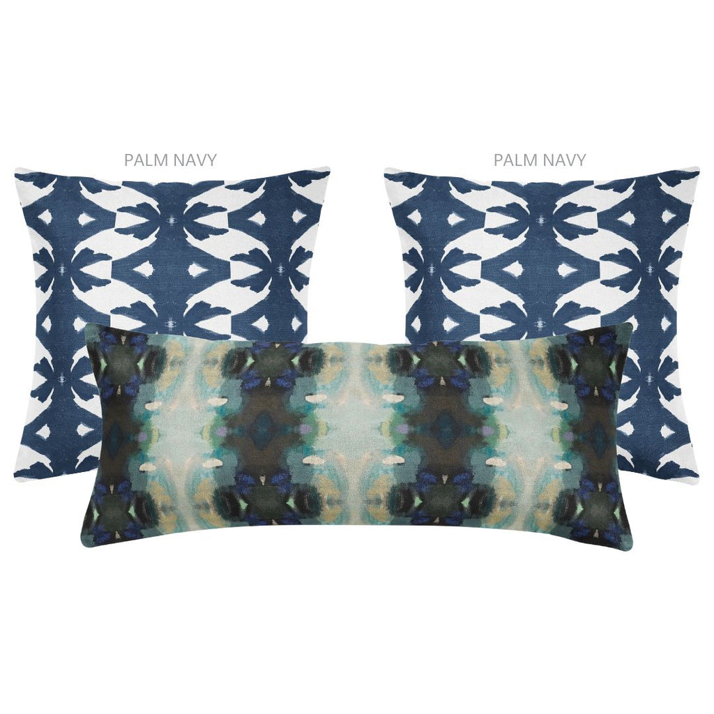 Orchid Blossom Navy 14x36 Pillow