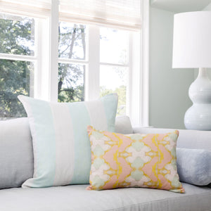 Versailles Stripe Aqua 22x22 Pillow