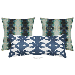 Orchid Blossom Navy 26x26 Pillow