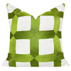 Embroidered Square Lattice 22x22 Pillow, Green