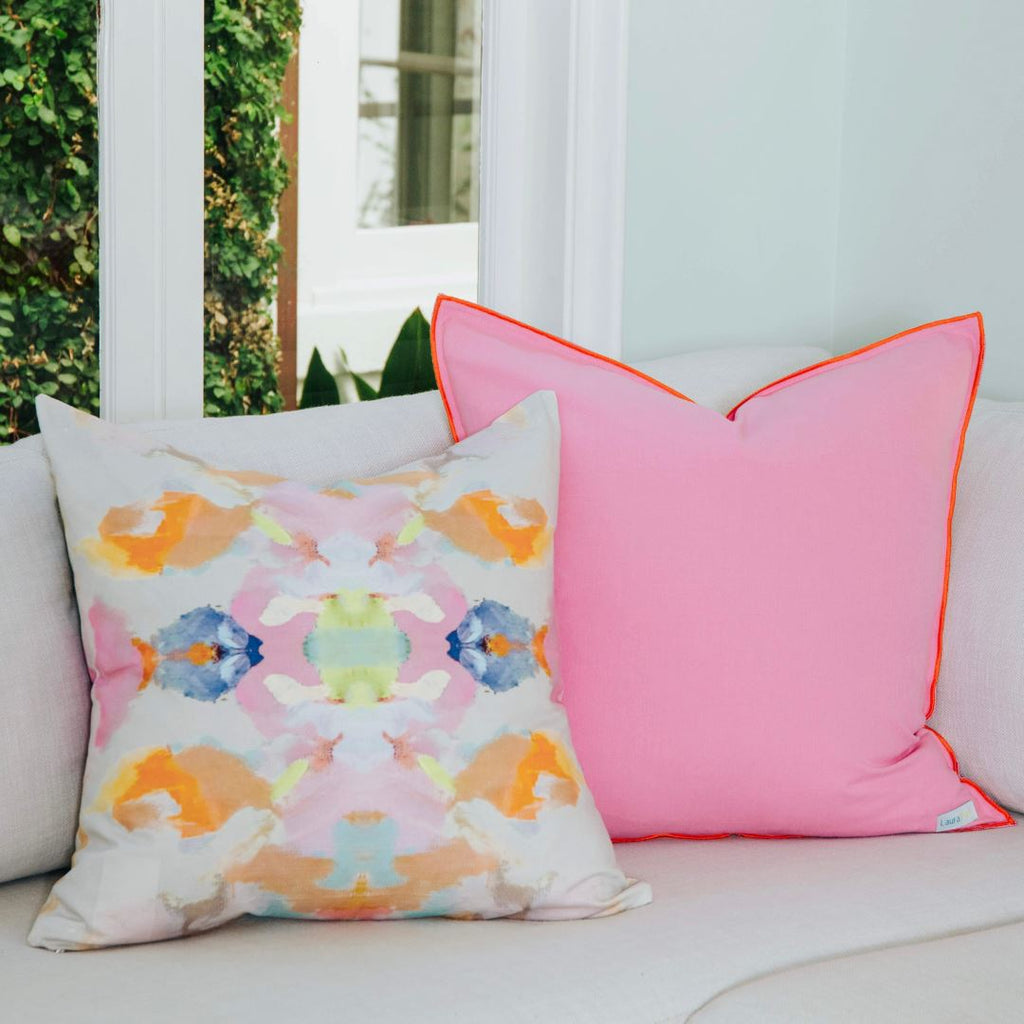 Pink/Orange Two-Toned 22x22 Decorative Pillow