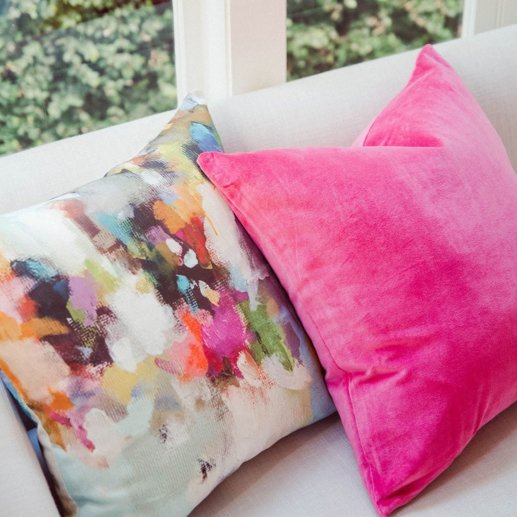 Hot Pink 22x22 Solid Velvet Pillow