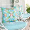 Stained Glass Turquoise 22x22 Outdoor Pillow