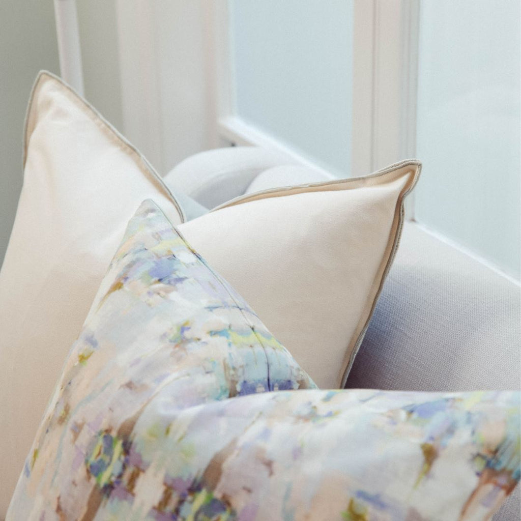 Ecru/Gray Two-Toned 22x22 Decorative Pillow