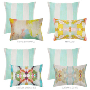 Versailles Stripe Aqua 22x22 Pillow