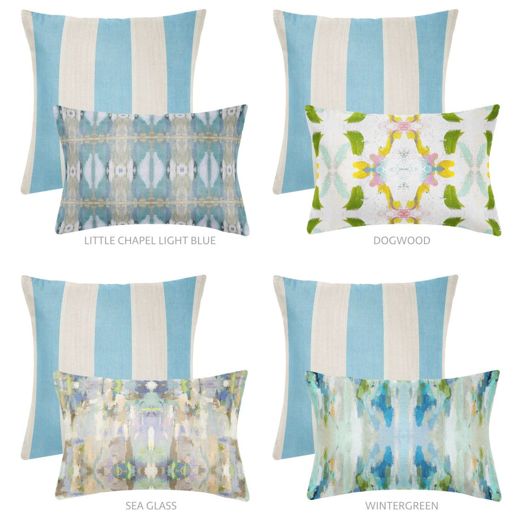 Versailles Stripe Blue 22x22 Pillow