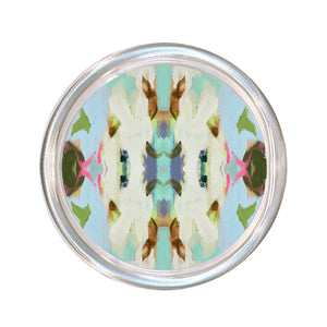 Summer Garden Light Blue Large Glass Coaster