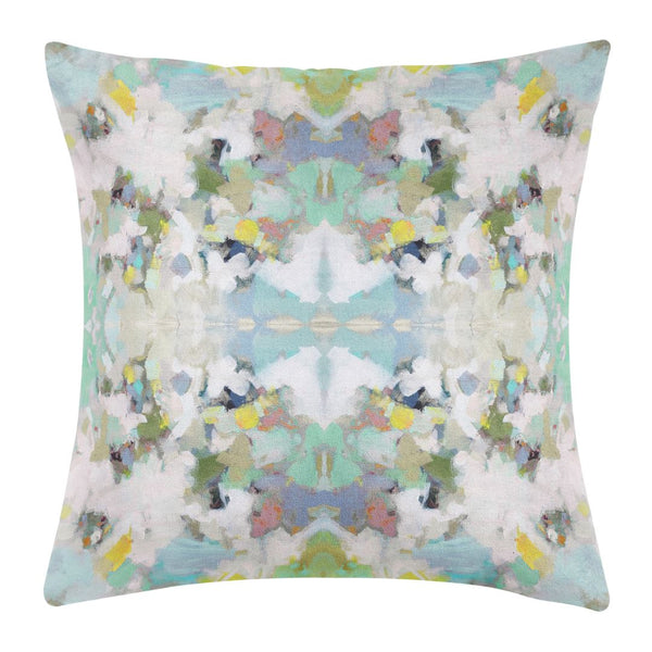 Decorative Pillows, Linen Throw Pillow, White Pink Blue Bird