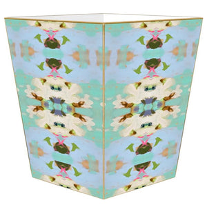 Summer Garden Light Blue Waste Basket